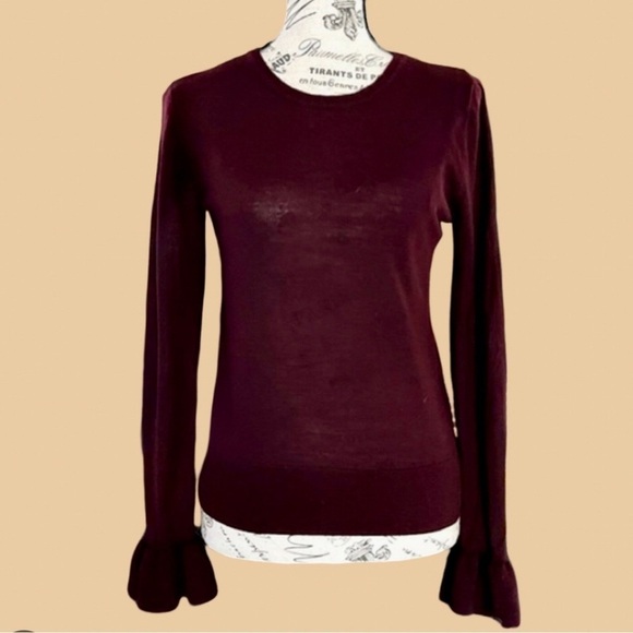 Nannette Sweaters - Nanette Lepore burgundy merino wool sweater